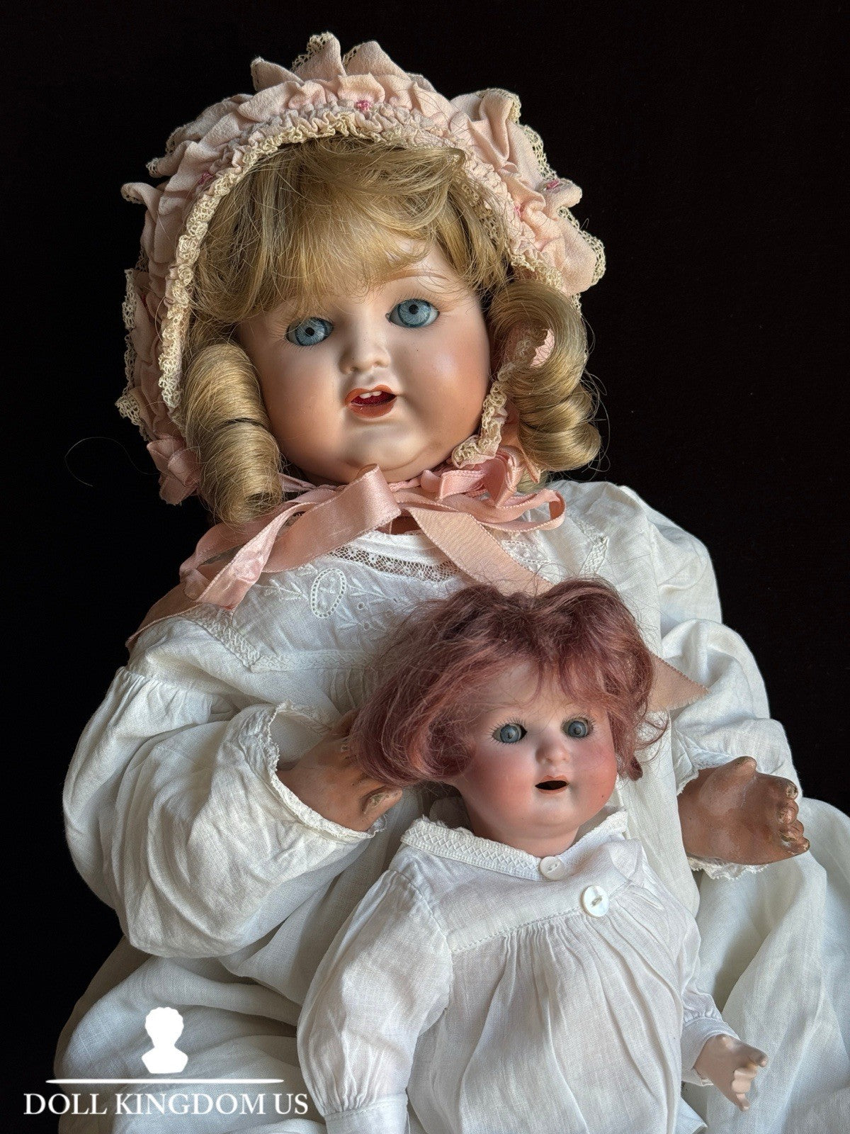 Lot of 2 Antique Bisque Head Baby Dolls Nippon and Koppelsdorf