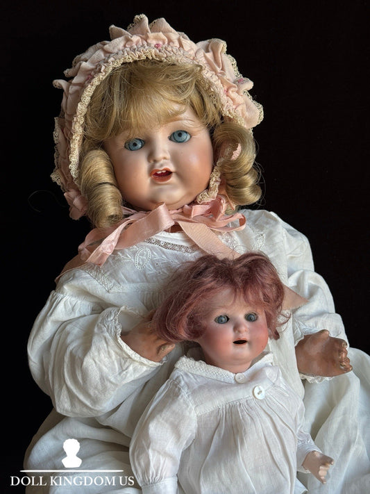 Lot of 2 Antique Bisque Head Baby Dolls Nippon and Koppelsdorf