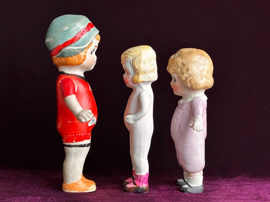 Lot of 5 Antique All Bisque Frozen Charlotte Dolls Made in Japan