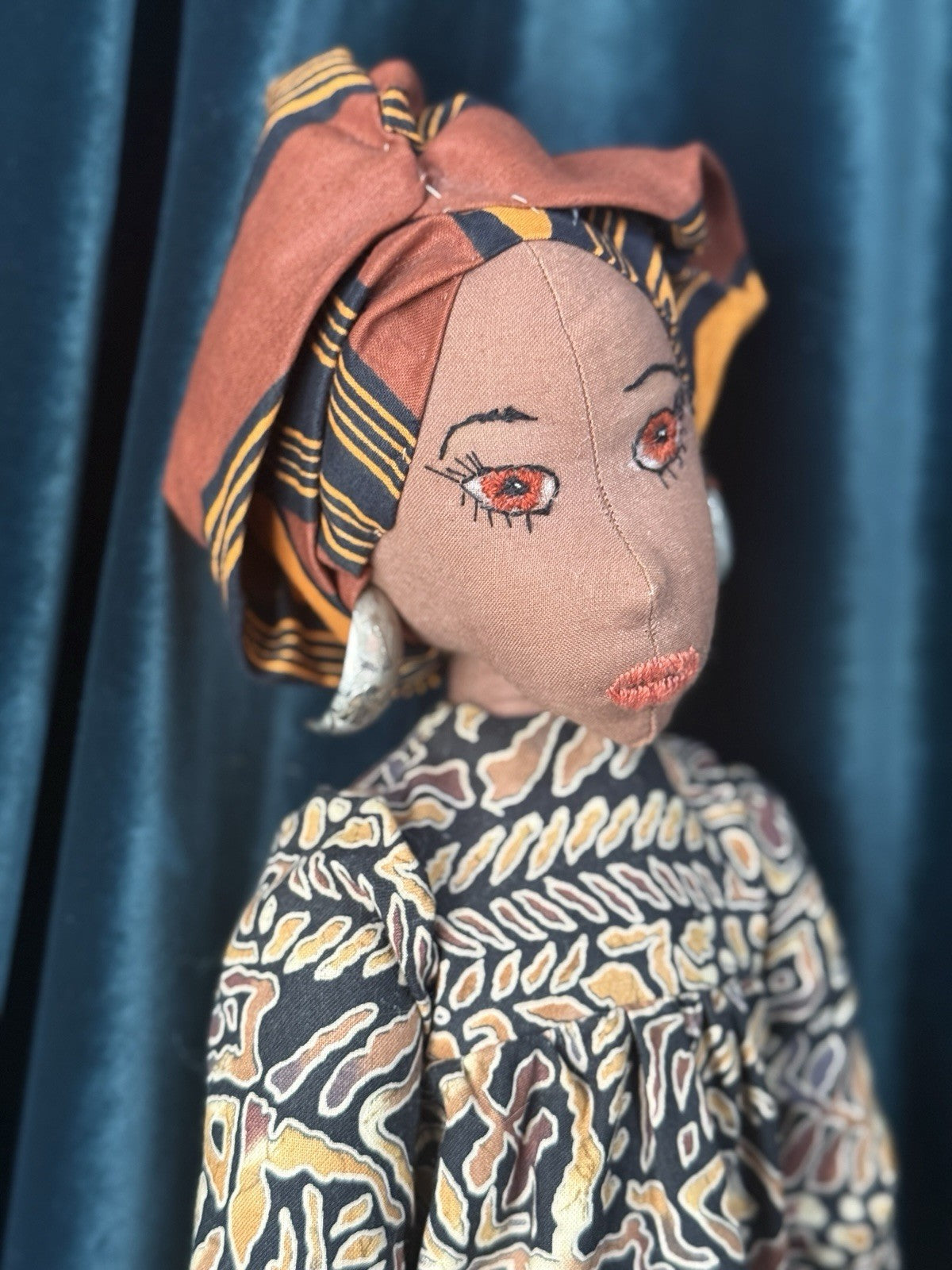Lot Of 2 Collectible Handmade Fabric African American 23” Dolls