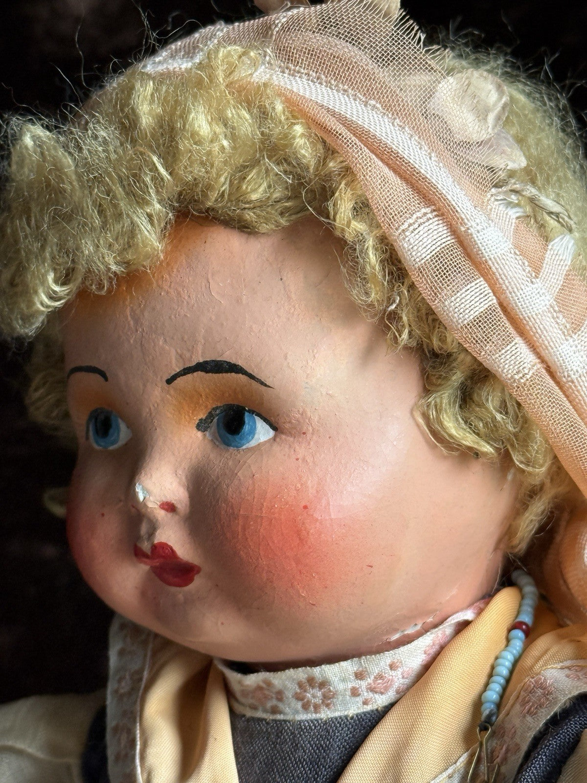Lot of 2 Unidentified Vintage European (?) Composition Cloth Dolls