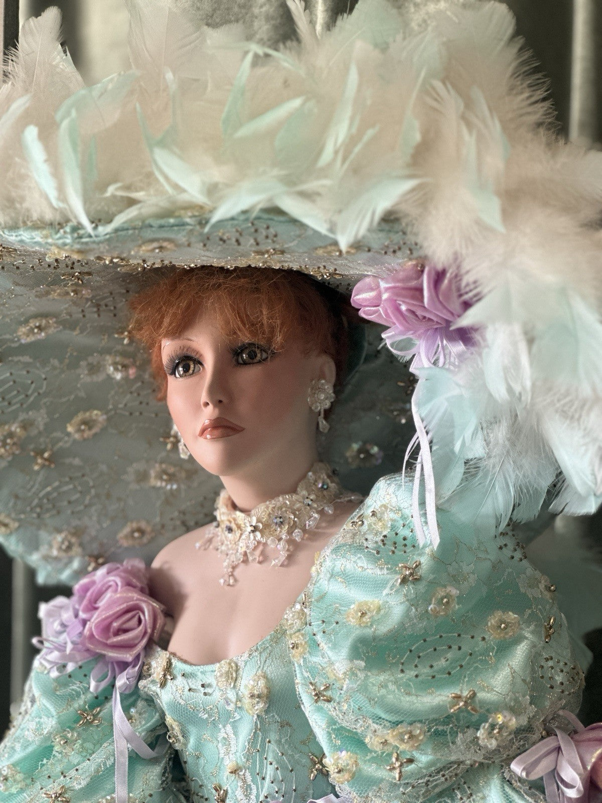 Collectible Large 42” Porcelain Doll “Rustie ” by Rustie LE 2000 COA/Stand