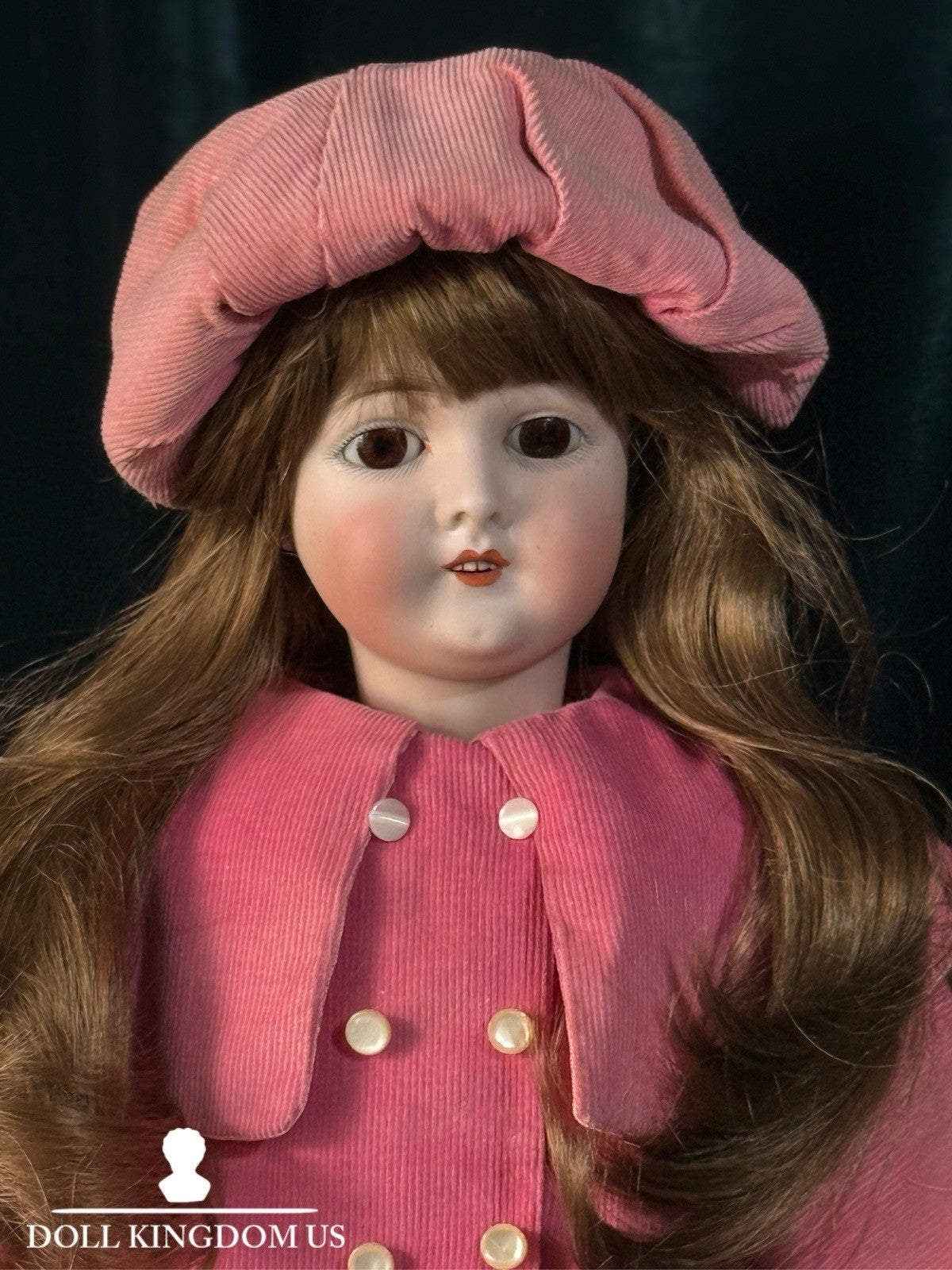 Antique German Queen Louise Doll Bisque Head Composition Body 23” Doll