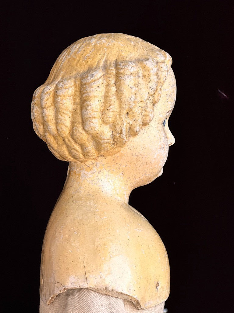 Antique German 24” Müller & Strassburger (?) Papier Mache Doll