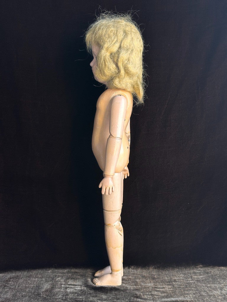 Large Antique American 22.5” Schoenhut Wooden Jointed Miss Dolly Doll