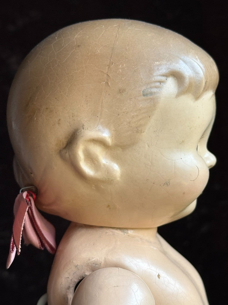 Vintage American Composition Cameo 12" Rose O'Neill Giggles Kewpie Girl Doll