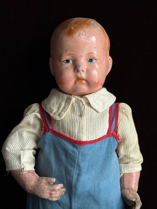 Antique American 15" Composition Ideal Uneeda Advertising Boy Doll