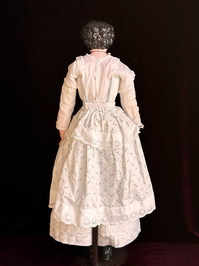 Antique German 26” Dressel Marked Holz-Masse Papier Mache Head Cloth Body Doll