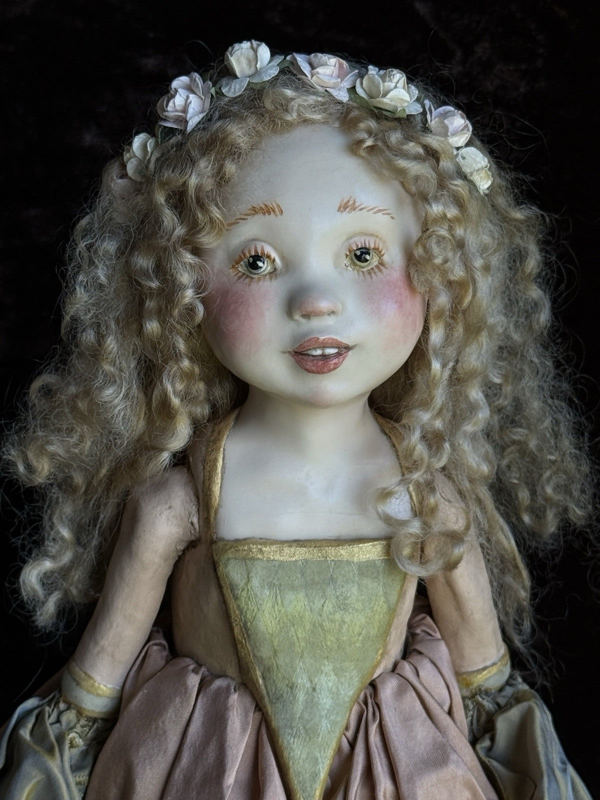OOAK Collectible 15” Judith & Lucia Friedericy Wax Over Porcelain Doll