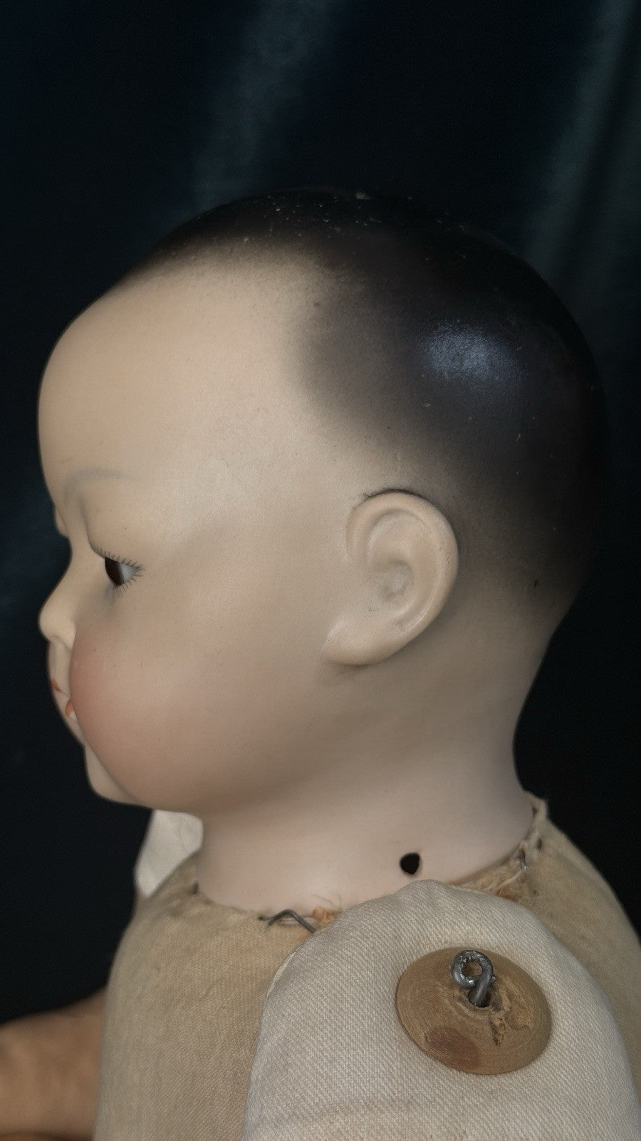 Rare Large 20” German Bisque Portrait of Asian Child by Theodor Recknagel