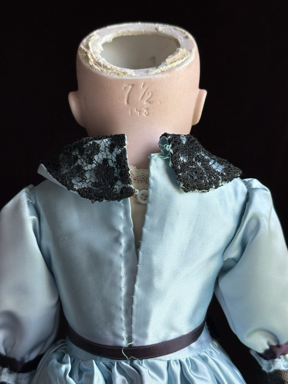 Antique German 17.5” Early Kestner 148 Head Bisque Shoulder Head Doll