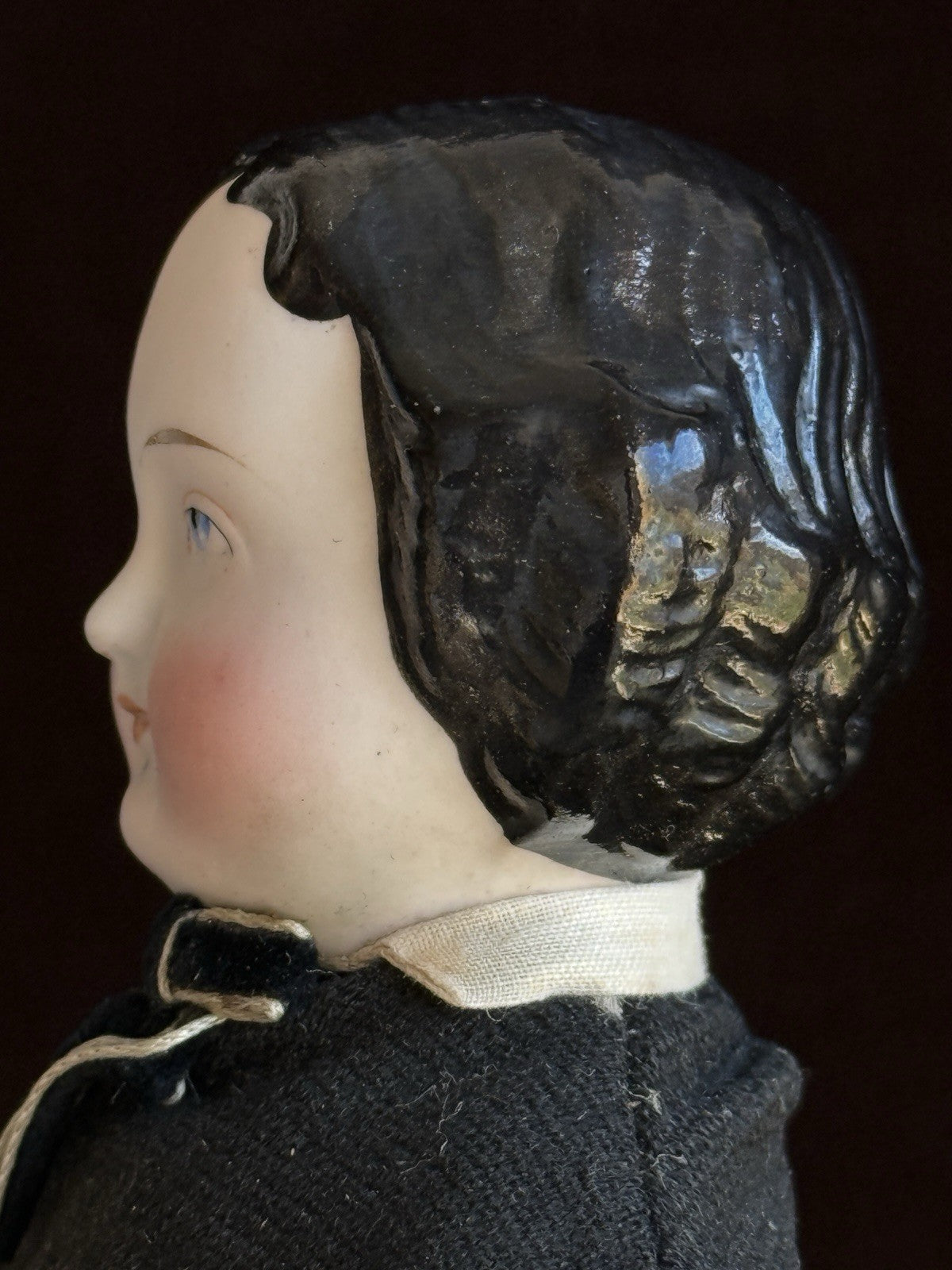 Rare Antique German 12.5” KPM (?) Male Bisque Head Parian China Doll