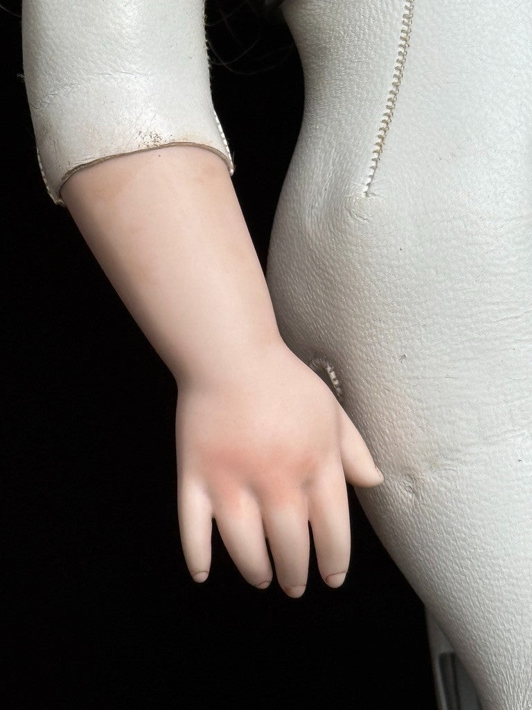 Vintage Porcelain 1967 Leather 15” Reproduction of Antique French Bru Jne Doll