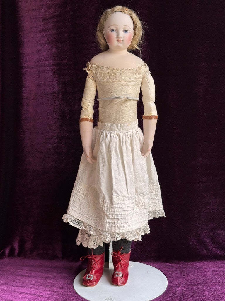 Very Rare 21” Barrois French Fashion Poupee Bisque Head Doll – Painted Eyes