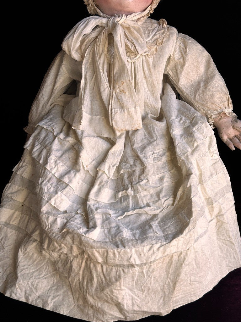 Large Antique American Martha Chase 25" Oil Painted Cloth Baby Doll