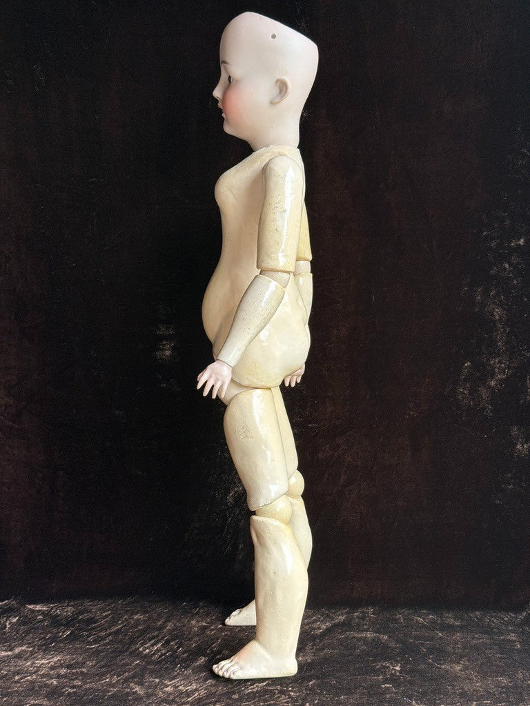 Antique German 26” Gebrüder Ohlhaver Revalo 10727 Bisque Head Lady Body Doll