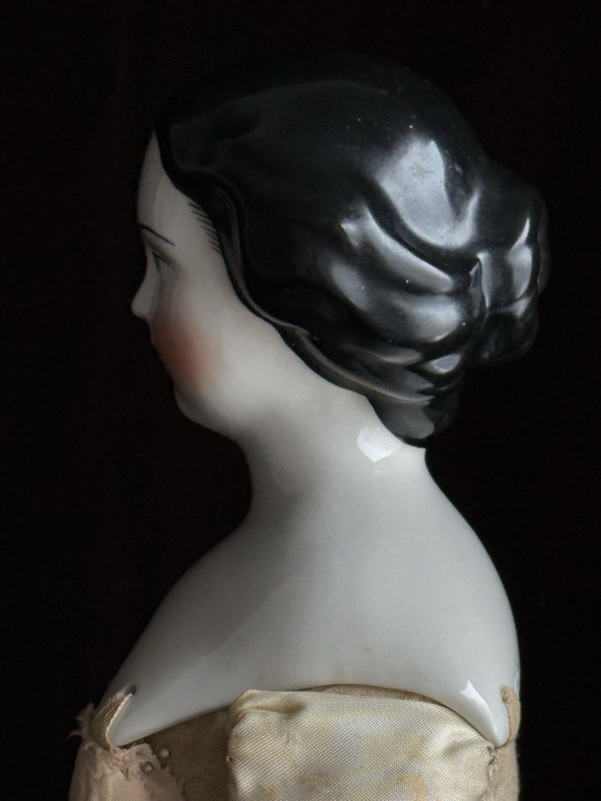 Vintage 18.5” Repro of Antique German Jenny Lind China Head Doll by Emma Clear
