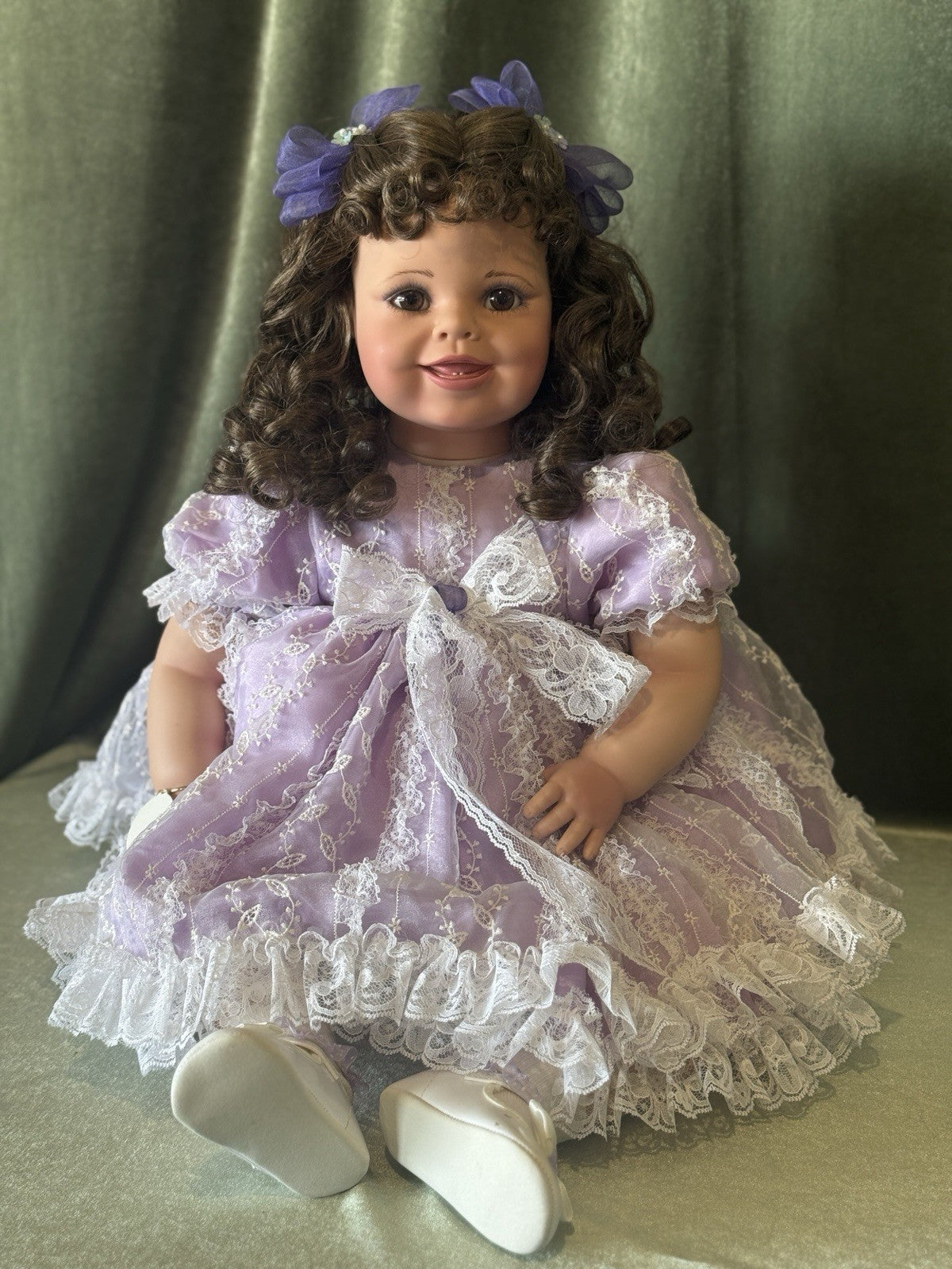 MIB Collectible Virginia Turner 26” Vinyl Girl Doll “Lilac And Lace” LE 200