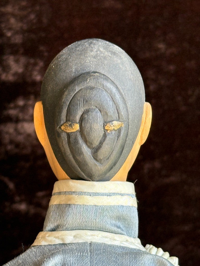 Antique Chinese 12" Door of Hope Mission Carved Wood Cloth Female Doll