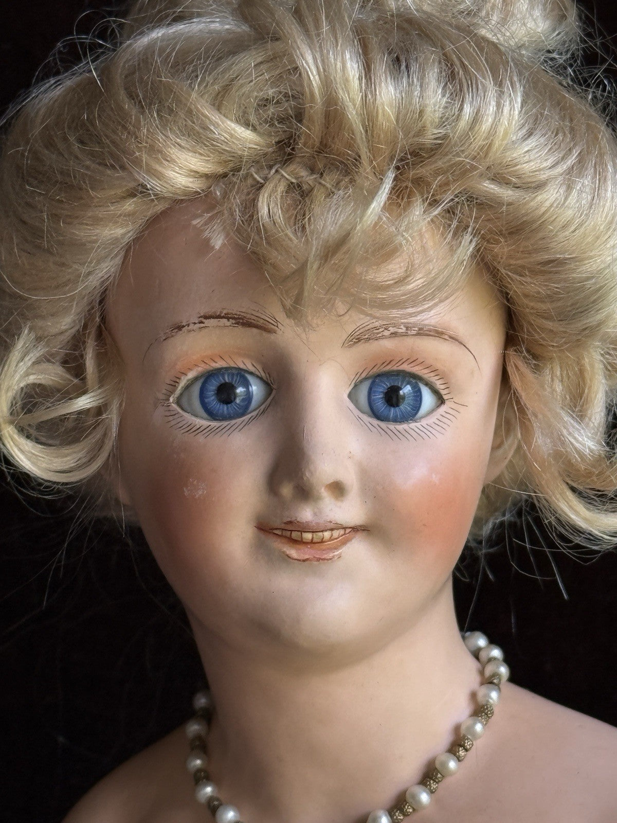Rare 23” Antique German Cuno Otto Dressel Papier Mache Portrait Lady Doll