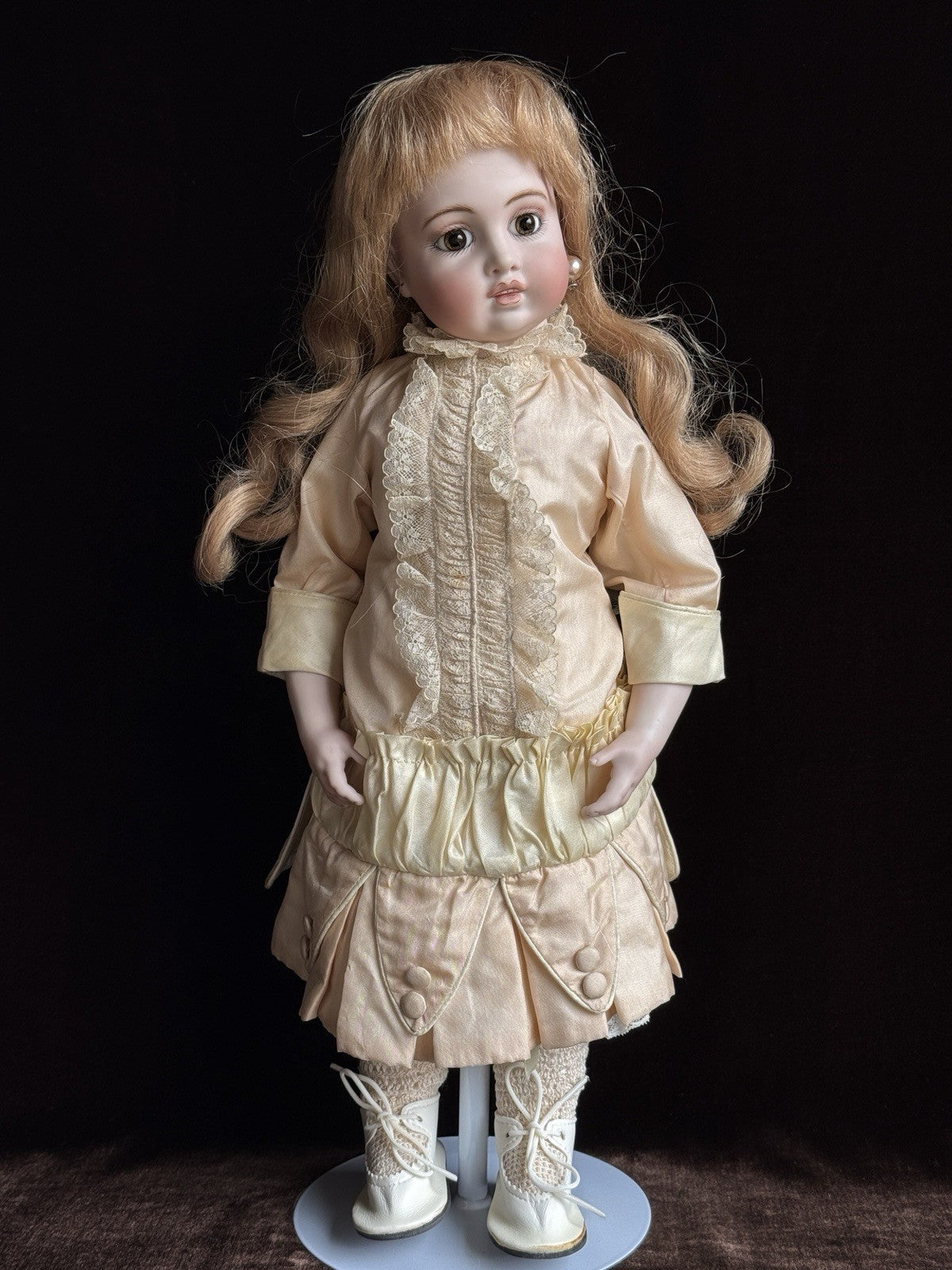 Porcelain 18” Reproduction of Antique French Bru Circle Dot Doll by Mimi