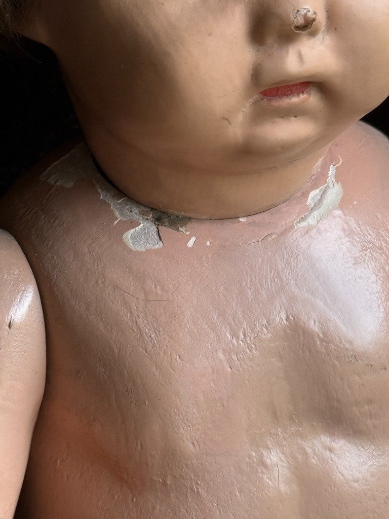Antique American 14.5” Schoenhut Wooden Baby Doll