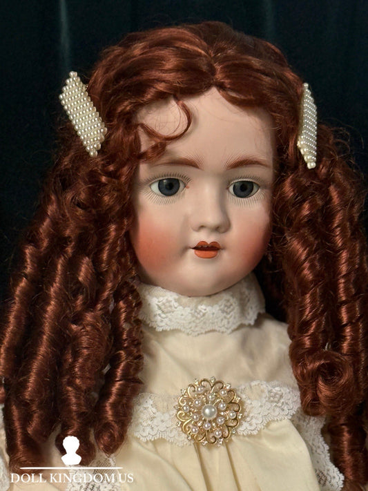 Antique German Walkure 30” Doll Bisque Head Composition Body