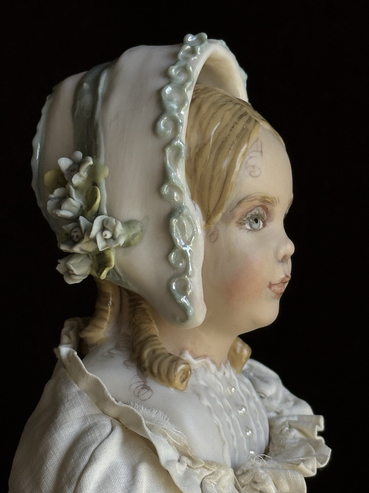 OOAK Collectible 10.75" Kathy Redmond Porcelain Cloth Girl Doll