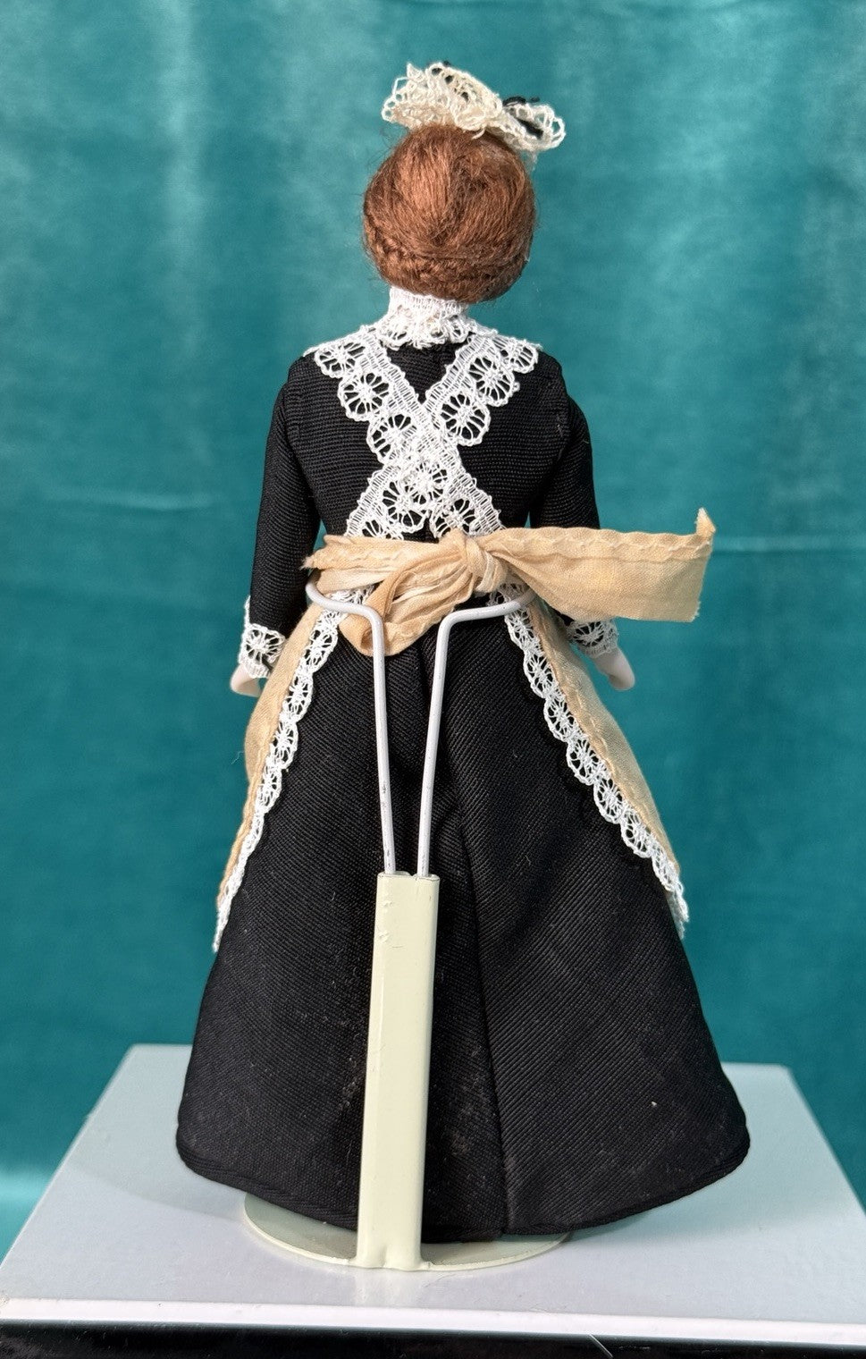 Porcelain/Cloth Reproduction Of Miniature Dollhouse 5 1/2” Maid Doll