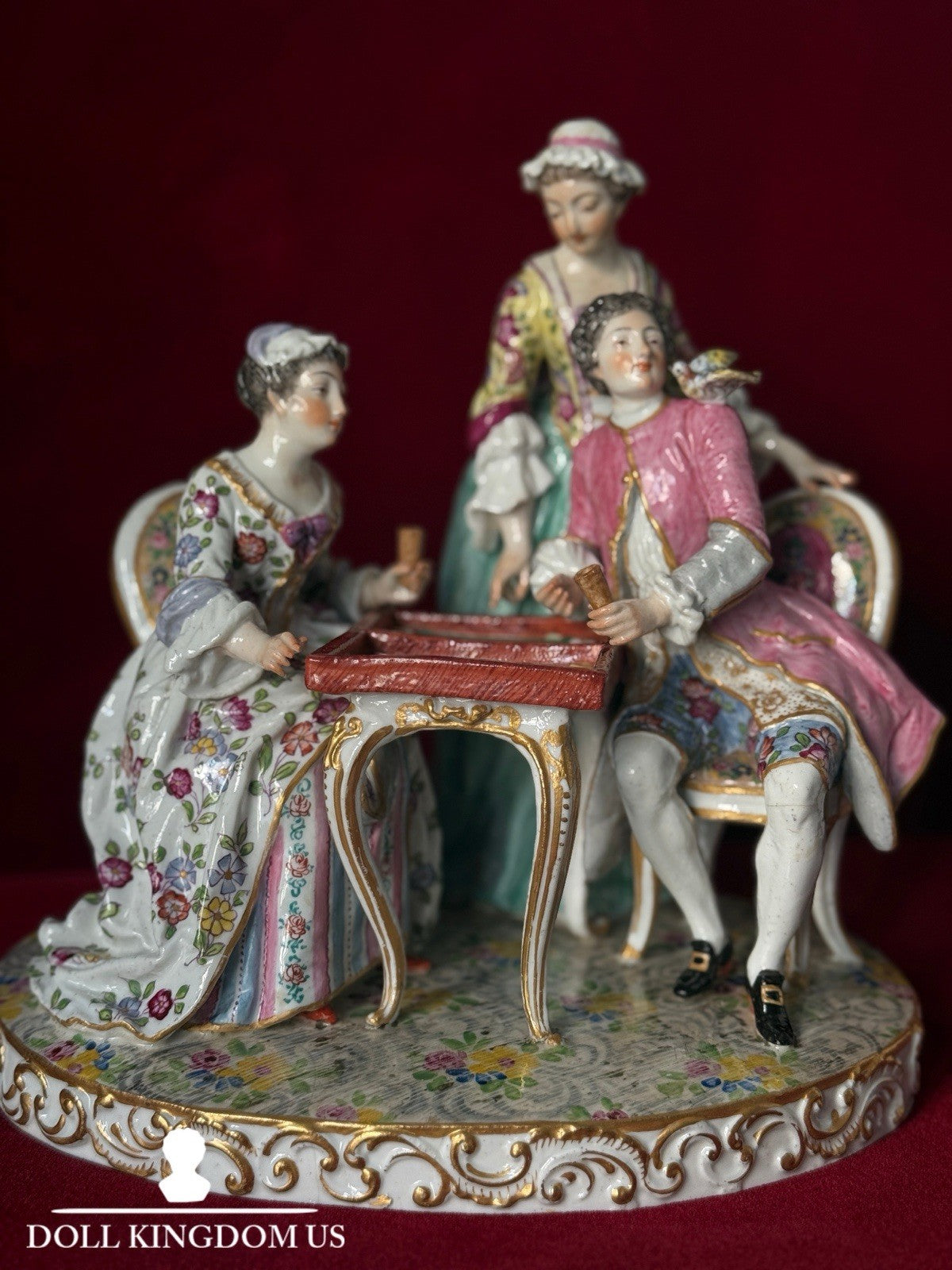 Rare Antique Porcelain Large Figural Group Figurine By Edmé Samson France 1910’s