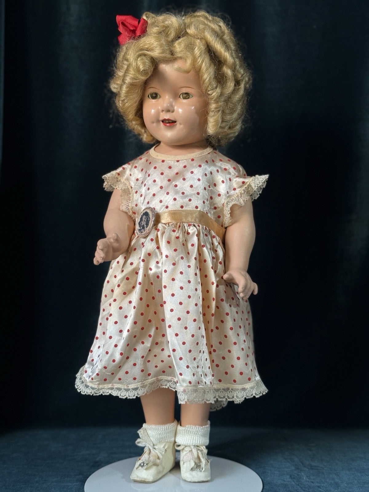 Vintage 1930’s Composition 18” Shirley Temple Doll by Ideal Company- Redressed