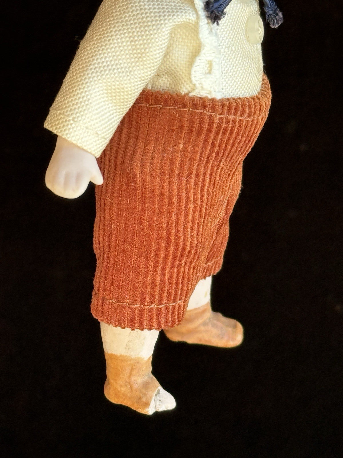 Antique German 4.75” All Bisque Limbach Mignonette Boy Doll