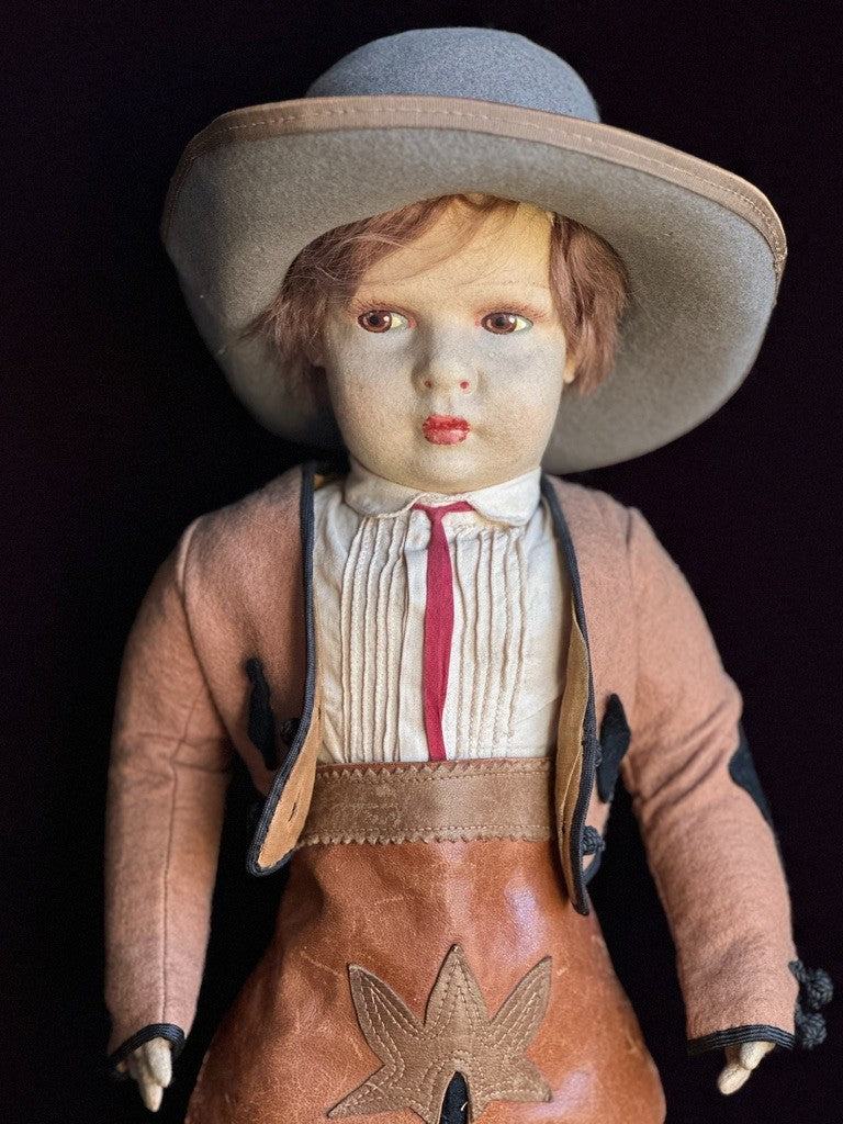Rare Vintage Spanish TAF Talleres Arte Fuste Cowboy/Gaucho Lenci Style Felt Doll