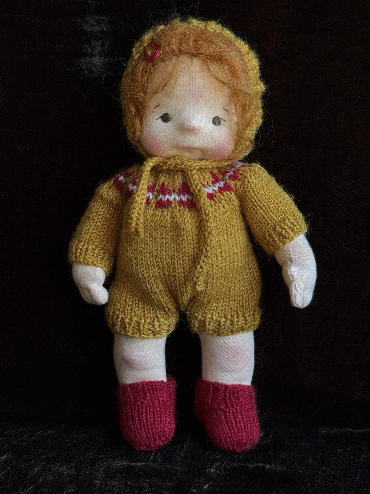 OOAK 12” Waldorf Style Cloth Doll Estee by Russian Artist Zhanna Sinichkina