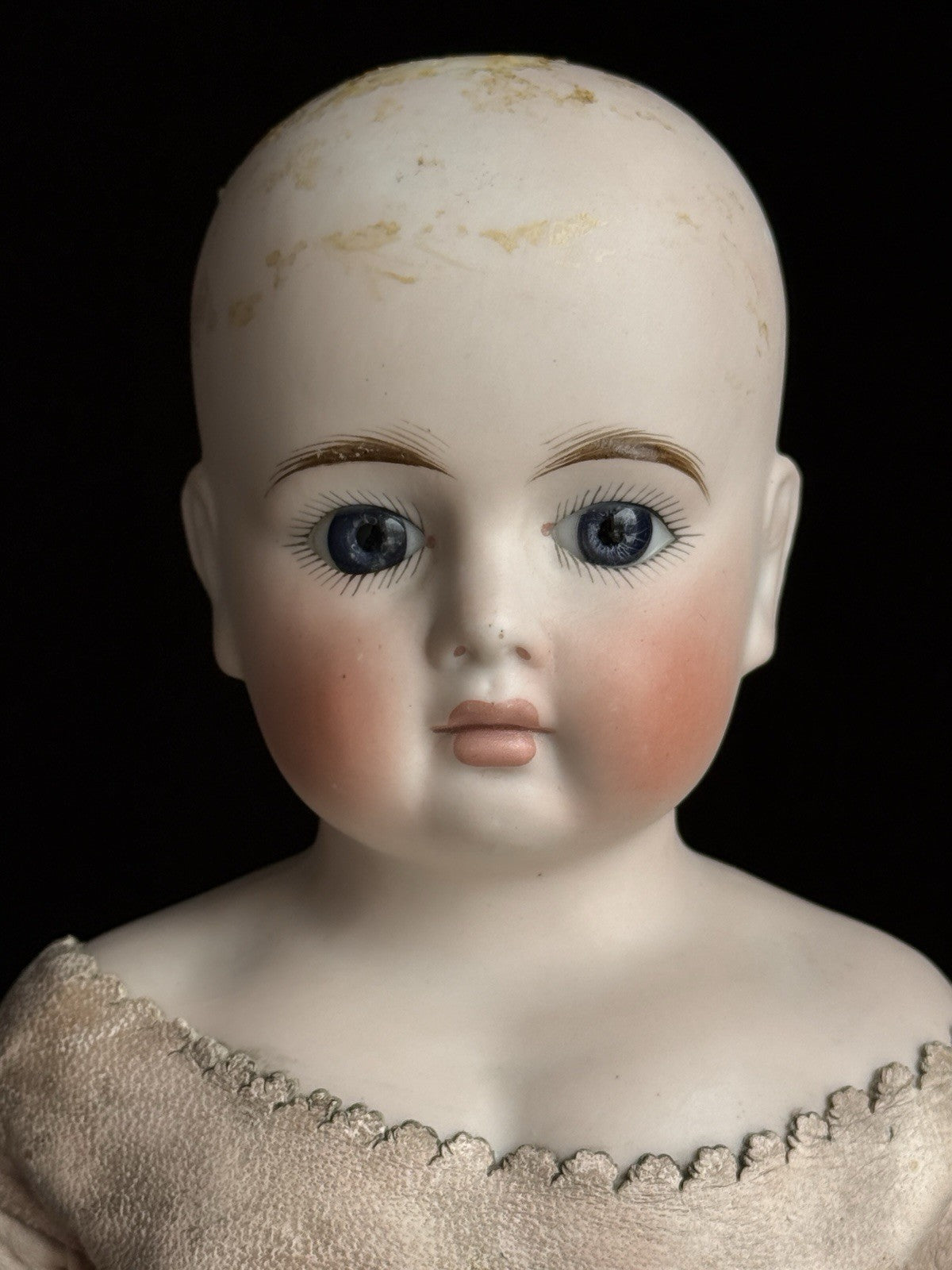 Antique German 20.5” Kling Solid Dome Bisque Shoulder Head Doll