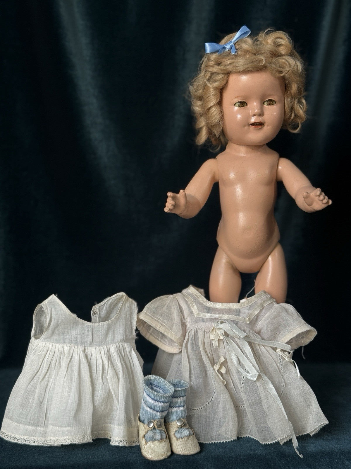 Lot Of 2 Vintage 1930’s Composition 15” and 13” Shirley Temple Doll by Ideal