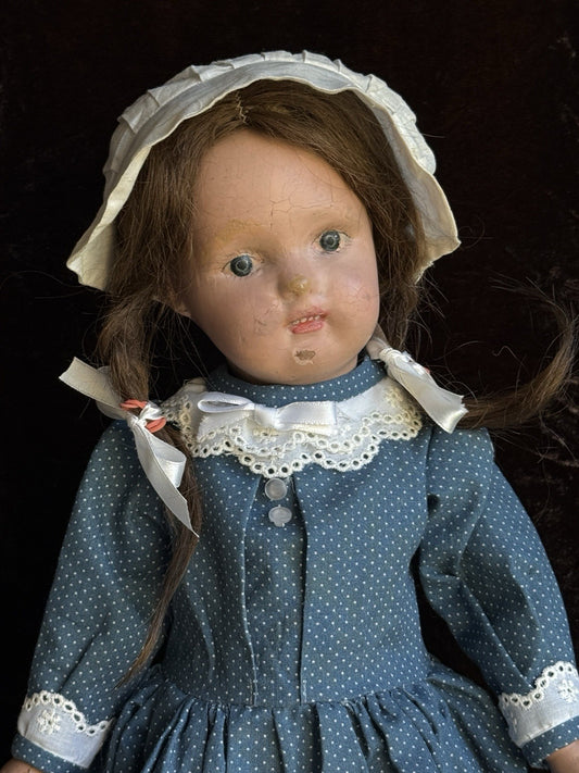 Antique American 17” Schoenhut 316 Wooden Jointed Miss Dolly Doll