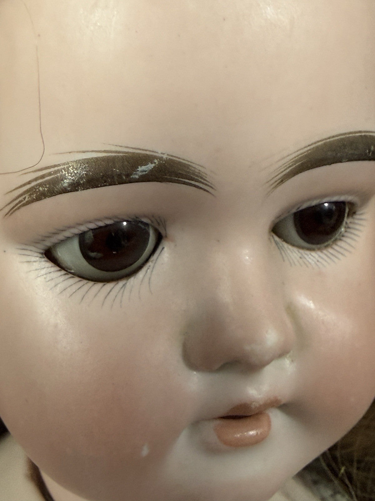 Antique German LHB Louis Herman Bonvoisin 20” Doll Bisque Head Leather Kid Body