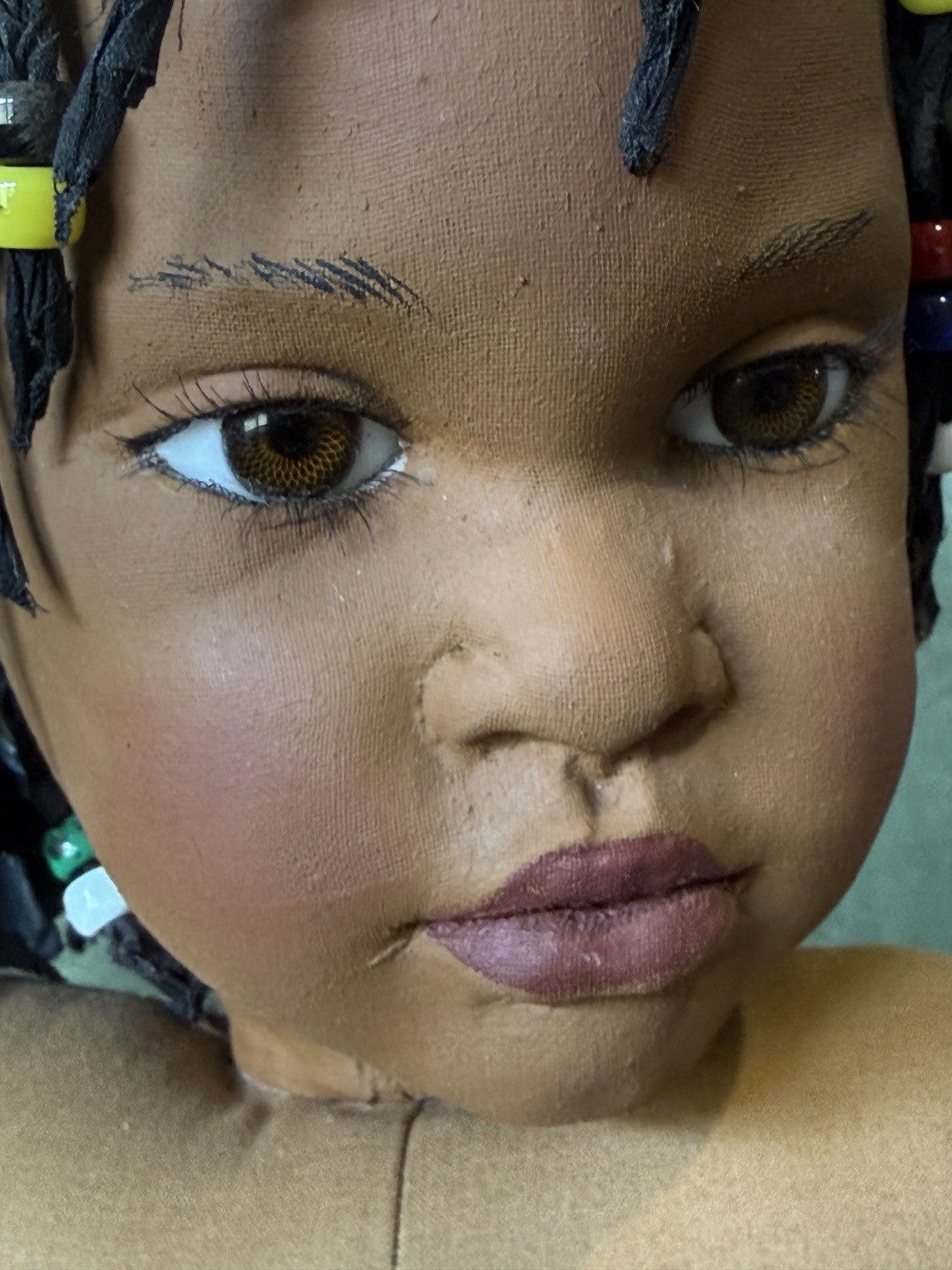 OOAK (?) Handmade Cloth And Papier-mâché Like AA 28” Doll
