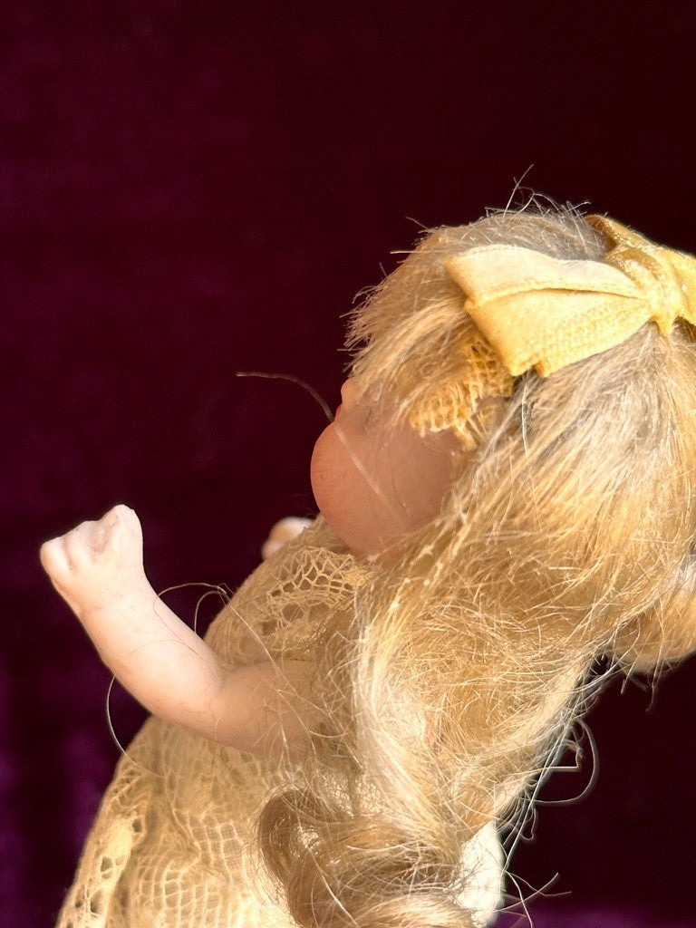 Antique German 4.5” Kestner All Bisque Mignonette Doll Closed Mouth