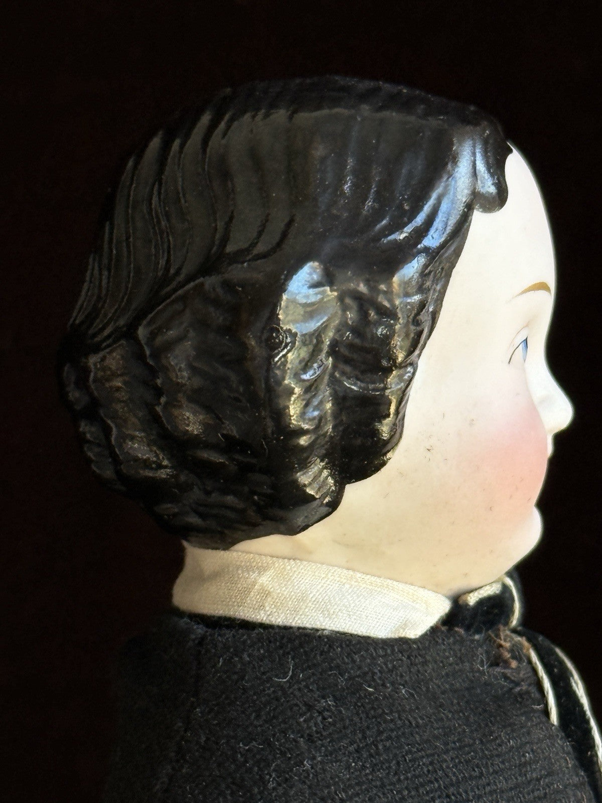 Rare Antique German 12.5” KPM (?) Male Bisque Head Parian China Doll