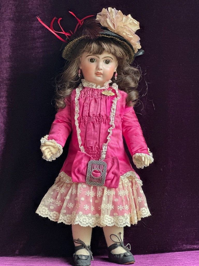 Antique French 22” Tete Jumeau 1907 Bisque Head Doll