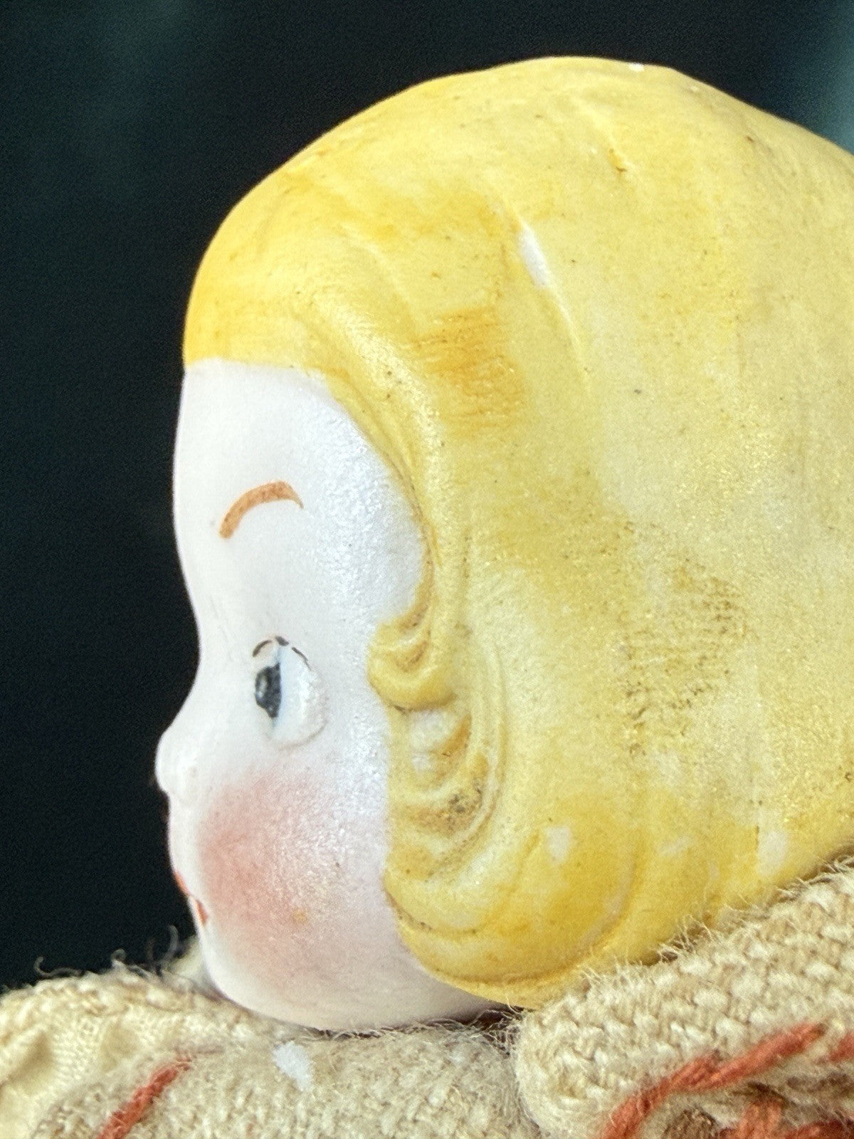 Antique German All Bisque Hertwig (?) Googly Type 4 1/4” Character Doll