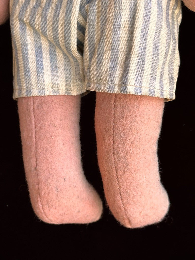 Antique German 9.5" Hug Me Kiddie Felt Composition Face Mask Googly Eyes Doll