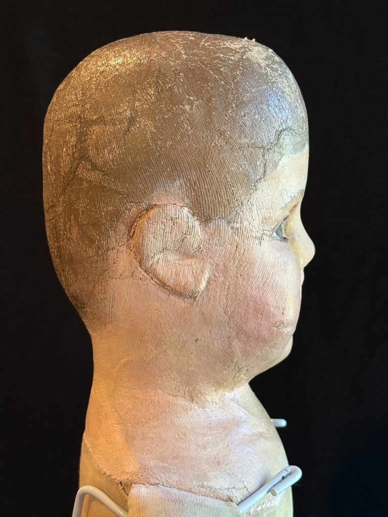 Antique American 21" Philadelphia Sheppard Baby Oil Painted Stockinette Doll
