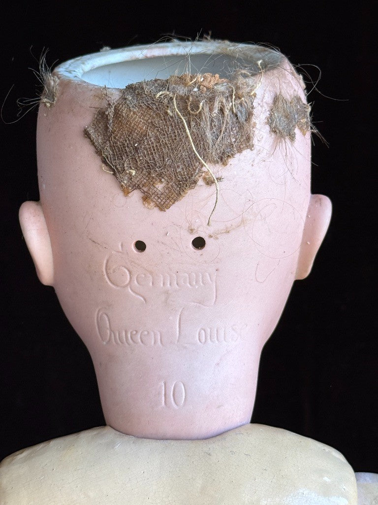 Antique German 25” Queen Louise Bisque Head Composition Body Doll