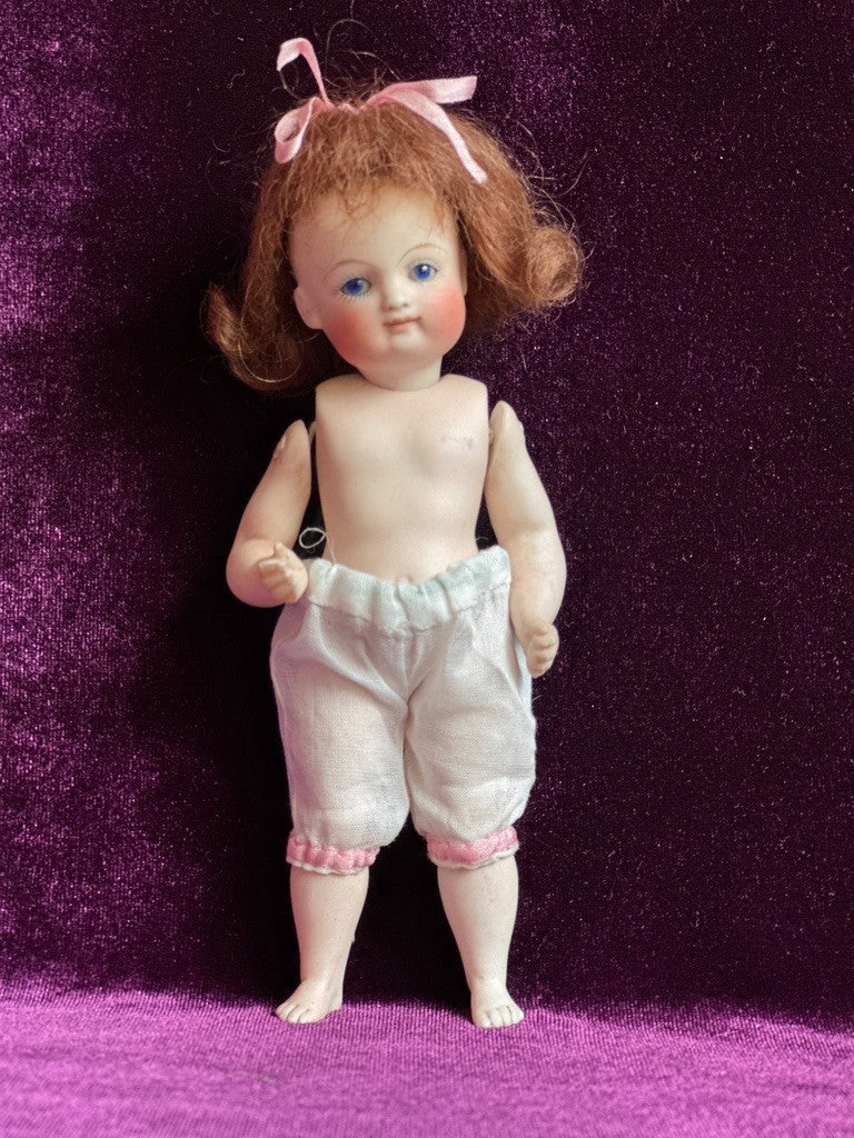 Rare Antique German Kestner 6" Barefoot All-Bisque Miniature Close Mouth Doll