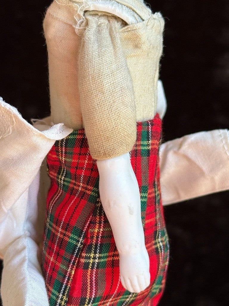 Antique German 10.5" Hertwig Snow Baby Style Molded Hat Parian Doll