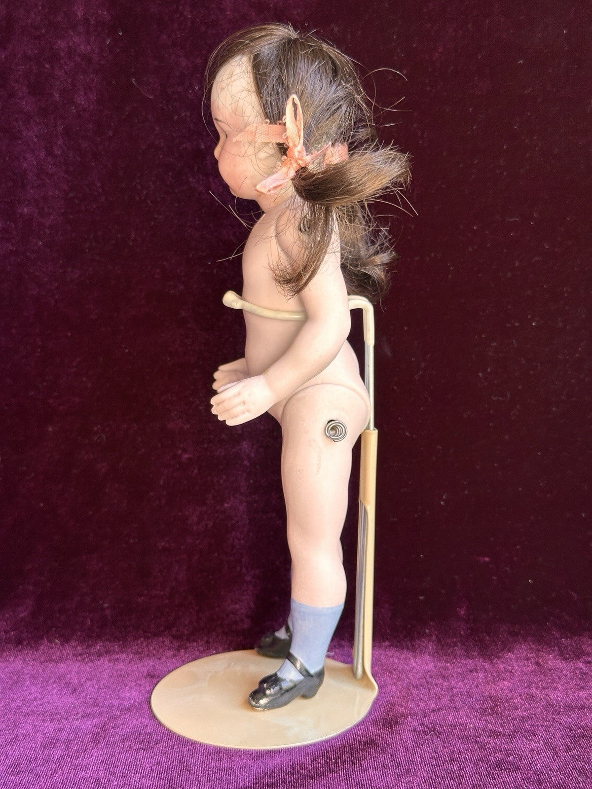 Large 8.5” Antique German Simon Halbig (?) All Bisque Mignonette Doll Knoch Head
