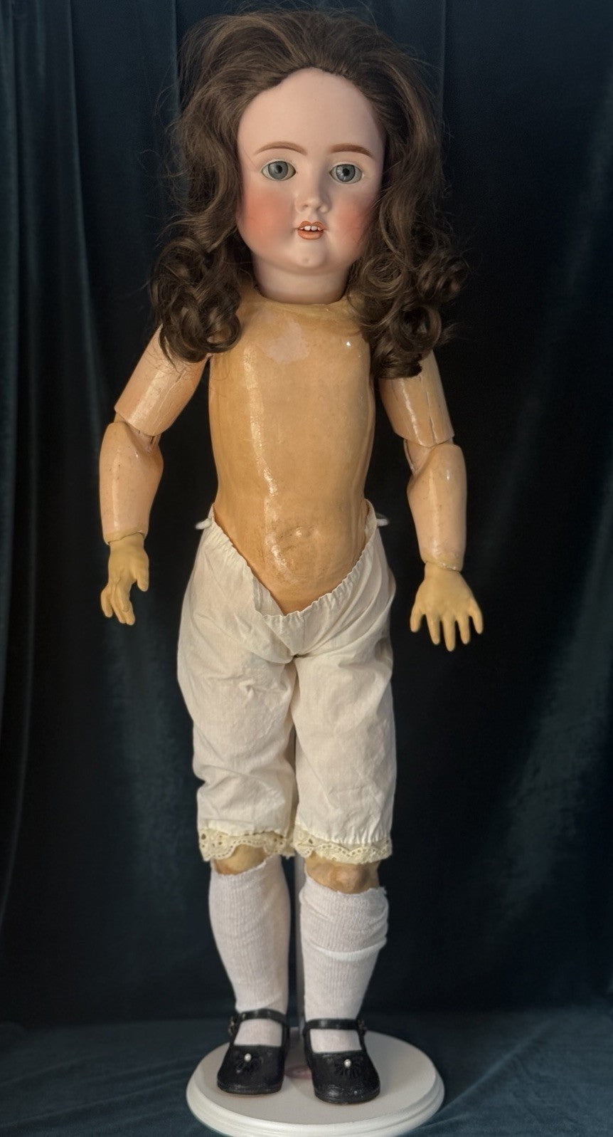 Antique German Kley Hahn Walkure 30” Doll Bisque Head Composition Body
